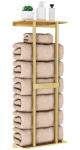 Gold Wall-Mounted Towel Rack with Shelf