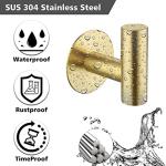 Brushed Brass Self-Adhesive Towel Hook Set
