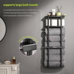 Matte Black Wall-Mounted Bathroom Towel Rack