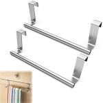 2-Piece Silver Over-Door Towel Rack