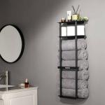 Matte Black Wall-Mounted Bathroom Towel Rack