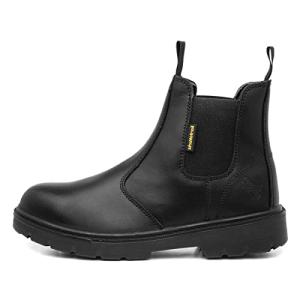 EarthWorks Spanner Men's Black Leather Safety Boot