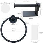 Self-Adhesive Matte Black Bathroom Roll Holder Set