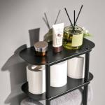 Matte Black Wall-Mounted Bathroom Towel Rack