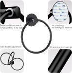 Self-Adhesive Matte Black Bathroom Roll Holder Set