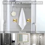 Brushed Brass Self-Adhesive Towel Hook Set
