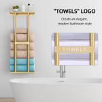 Gold Wall-Mounted Towel Rack with Shelf