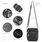 Men's Genuine Leather Crossbody Sling Bag in Black