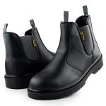 Men's Black Chelsea Steel Toe Work Boots