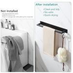 Black Wall-Mounted Self-Adhesive Hand Towel Holder