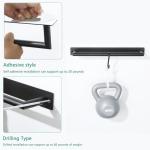 Black Wall-Mounted Self-Adhesive Hand Towel Holder