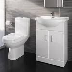 Ceramic Vanity Sink Unit with Toilet Set