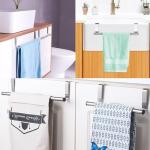 2-Piece Silver Over-Door Towel Rack
