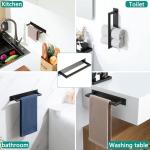 Black Wall-Mounted Self-Adhesive Hand Towel Holder