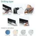 Black Wall-Mounted Self-Adhesive Hand Towel Holder