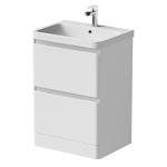 600mm White Gloss Vanity Unit with Sink