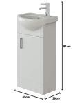 VeeBath Linx Free Standing Vanity Basin Cabinet