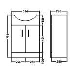 Linx High Gloss Bathroom Vanity Sink Cabinet