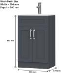 BELOFY 500mm Gray Floor Standing Bathroom Vanity