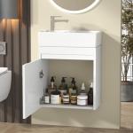 Compact Wall-Mounted Bathroom Sink and Vanity Unit
