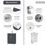 BELOFY 500mm Gray Floor Standing Bathroom Vanity