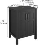 Stylish Black Bathroom Sink Cabinet with Gold Vessel