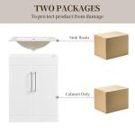 Stylish White Free-Standing Bathroom Vanity with Sink