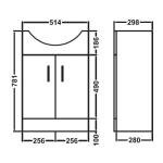 Linx High Gloss Bathroom Vanity Sink Cabinet