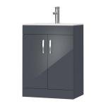 Grey 600mm Floor Standing Bathroom Vanity Unit