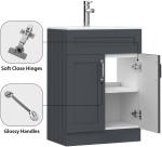BELOFY 500mm Gray Floor Standing Bathroom Vanity