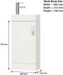 White Floor Standing Bathroom Vanity Unit with Basin