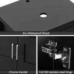 Stylish Black Bathroom Sink Cabinet with Gold Vessel