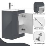 Grey 600mm Floor Standing Bathroom Vanity Unit