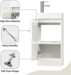 White Floor Standing Bathroom Vanity Unit with Basin