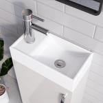 White Floor Standing Bathroom Vanity Unit with Basin