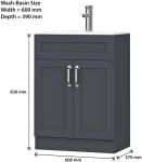 Stylish 600mm Floor Standing Bathroom Vanity Unit