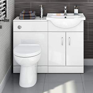 Stylish White Bathroom Vanity Unit Set