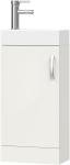 White Floor Standing Bathroom Vanity Unit with Basin