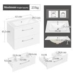 Stylish Wall Mounted Bathroom Vanity with Sink