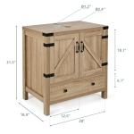 Modern Gold Glass Sink Bathroom Vanity Cabinet