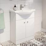 650mm White Bathroom Vanity Unit with Sink