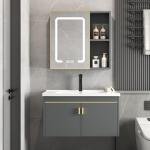 Stylish Wall-Mounted Bathroom Vanity Set with Mirror