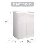Belofay 600mm Gloss White Vanity Unit with Basin