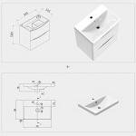 Gloss White Wall Hung Vanity Basin with Drawers
