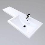Modern L-Shape Bathroom Vanity Sink and Toilet Set