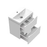 Gloss White Wall Hung Vanity Basin with Drawers