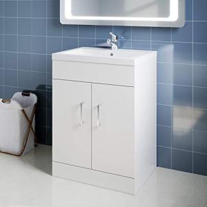 Sleek White Vanity Sink Unit with Storage