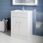 Sleek White Vanity Sink Unit with Storage