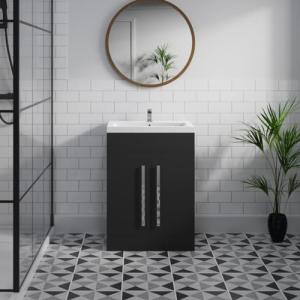 Matte Black 600mm Floor Standing Vanity Unit