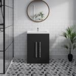 Matte Black 600mm Floor Standing Vanity Unit